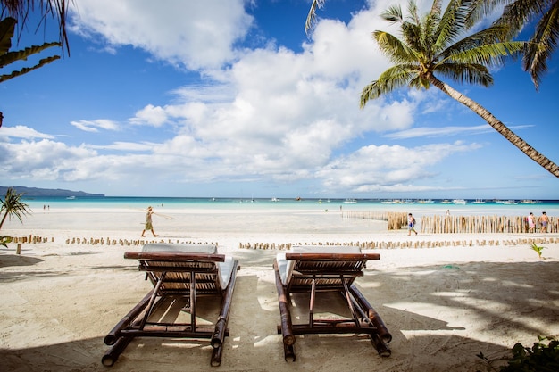 Bella spiaggia nell'isola di Boracay, Filippine, Asia.