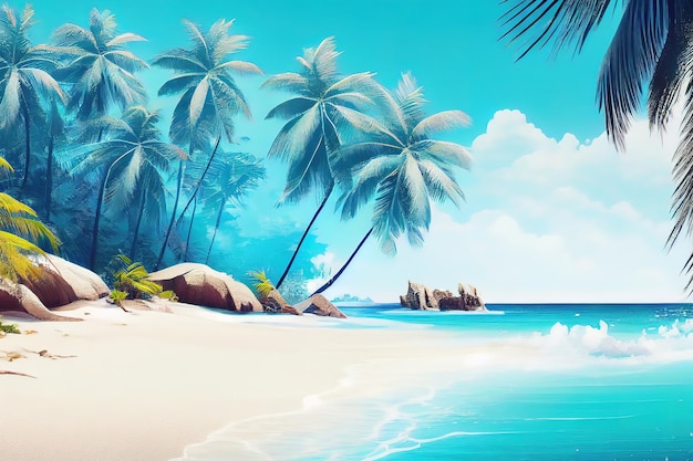 Bella spiaggia tropicale banner Generativo Ai