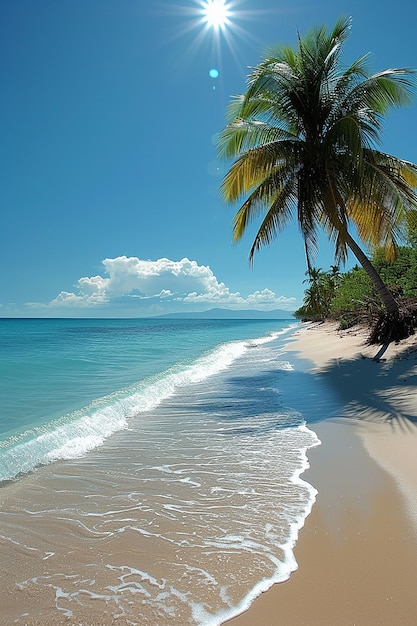 Bella spiaggia tropicale con alberi di cocco