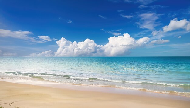 Bella spiaggia tropicale con cielo blu e nuvole bianche texture astratta sfondo