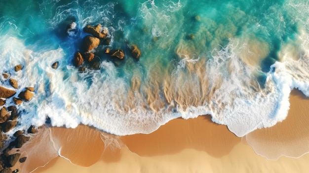 Bella spiaggia vista dall'alto