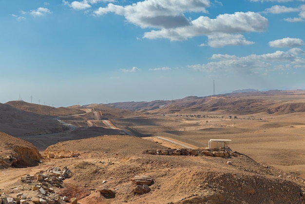 Bella strada nel deserto di Arava Israele