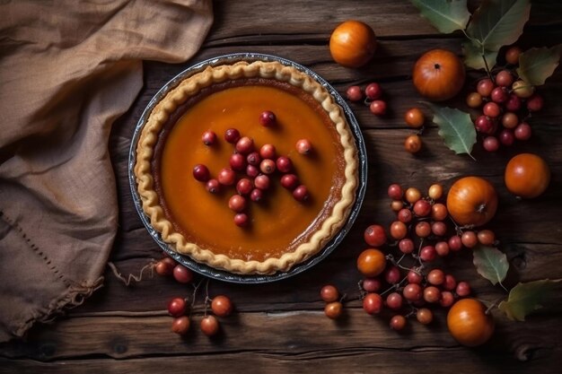 Bella torta di zucca Cucina americana IA generativa