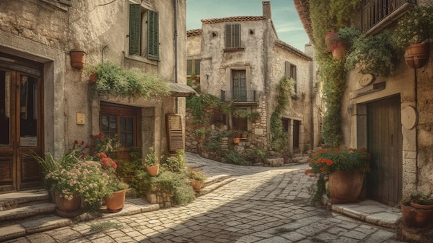 Bella vecchia arte di strada bellissima città vecchia della Provenza