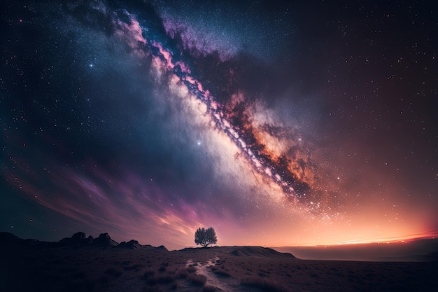 Bella Via Lattea su un cielo notturno a lunga esposizione girato con grainxaxa