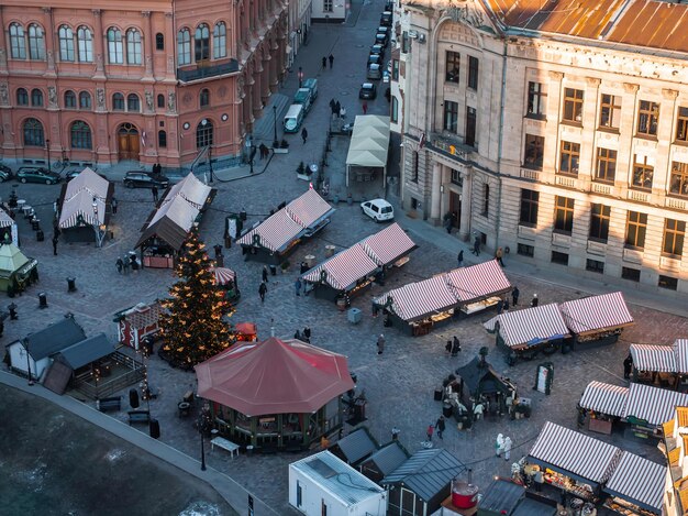 Bella vista aerea di Riga dall'alto