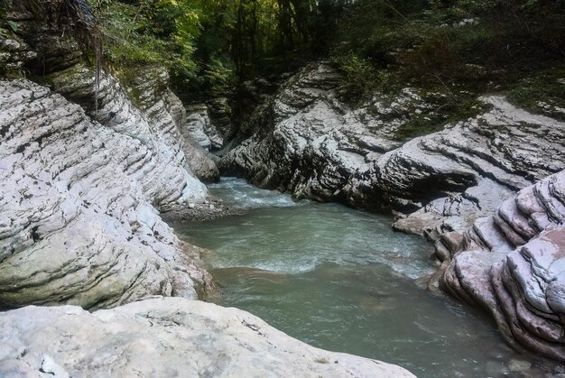 Bella vista del canyon Psaho a Sochi nella regione di Krasnodar Russia