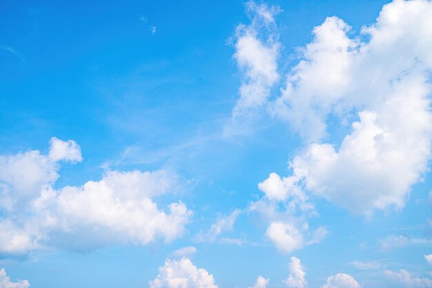 Bella vista del cielo blu con nuvole all'alba Parzialmente nuvolosoSfondo nuvola estate Nuvola estate Cielo nuvola chiaro con tramonto Cielo naturale cinematografico bellissimo sfondo giallo e bianco trama
