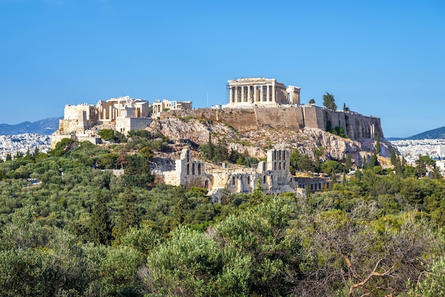 Bella vista dell'Acropoli di Atene in Grecia