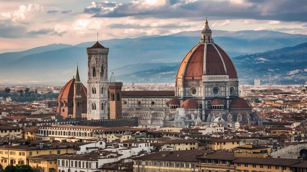 Bella vista della città di Firenze e della cattedrale di Santa Maria del Fiore Firenze Italia