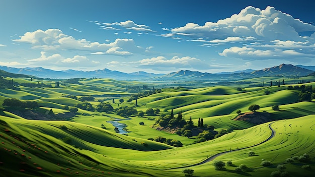 Bella vista delle alte montagne e del cielo al mattino