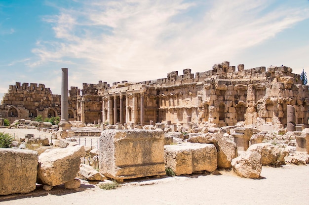 Bella vista delle rovine romane di Baalbek a Baalbek, Libano