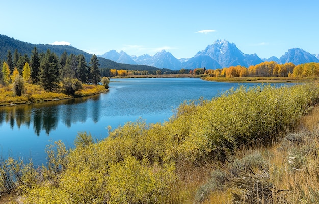 Bella vista di Oxbow Bend Uscire nel Grand Teton National Park