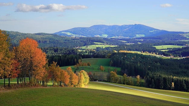 Bella vista Giornata di sole autunnale in campagna