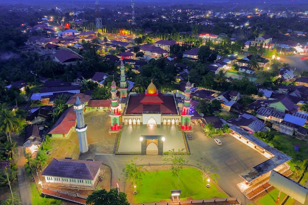 Bella vista mattutina dell'Indonesia foto di risaie verdi