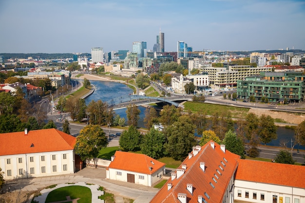 Bella vista sul centro di Vilnius dalla Torre di Gediminas