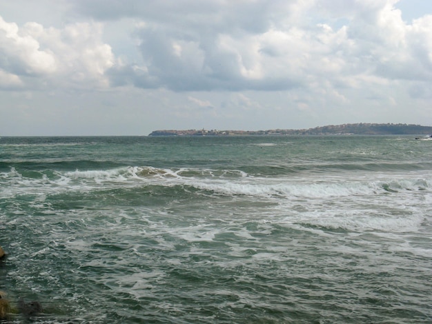 Bella vista sulla spuma del mare