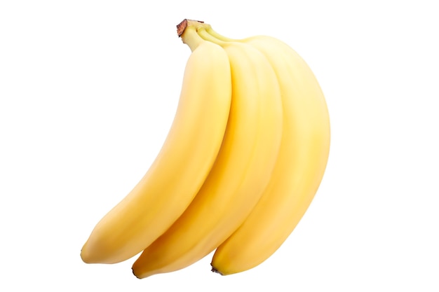 Belle banane mature su sfondo bianco. isolamento