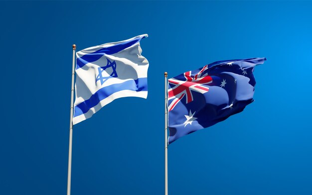 Belle bandiere di stato nazionali di Israele e Australia insieme