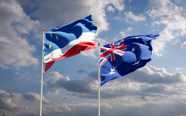 Belle bandiere nazionali dello stato della Gagauzia e dell'Australia insieme