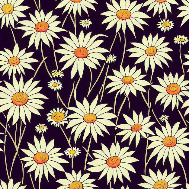 belle camomiles campo prato margherite seamless pattern. Ripeti il motivo