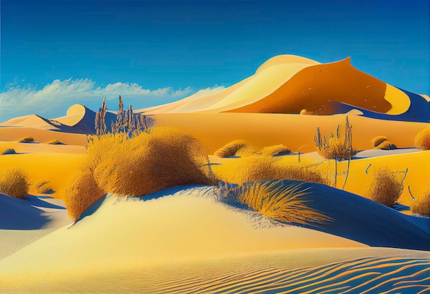 Belle dune di sabbia nel deserto del Sahara