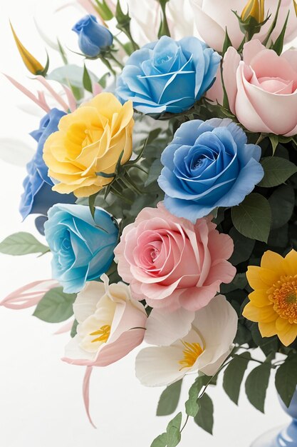 Belle e colorate arti floreali disposizione floreale decorazione carta da parati illustrazioni di sfondo