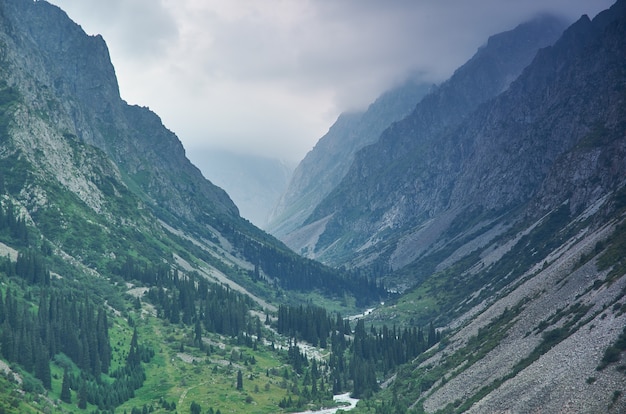 Belle montagne, parco nazionale Ala-archa a Bishkek, Kirghizistan