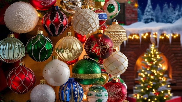 Belle palle di Natale sfondo festivo