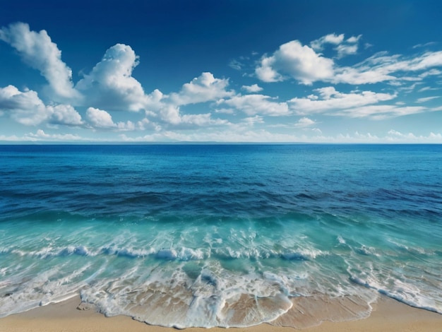 Bellezza del mare e del cielo blu sullo sfondo