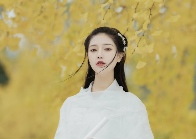 Bellezza delle donne sexy di stile cinese asiatico Hanfu