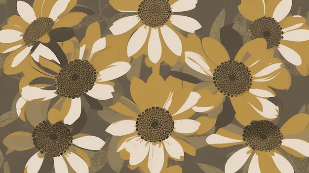 Bellezza duratura BlackEyed Susan Grunge Texture Design con vecchi accenti geometrici