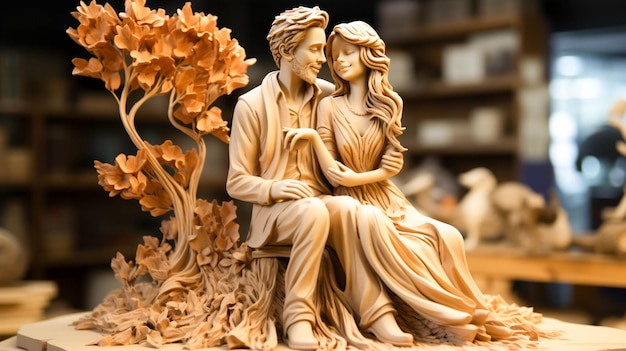 Bellezza e creatività si uniscono nella scultura in argilla dell'amore familiare