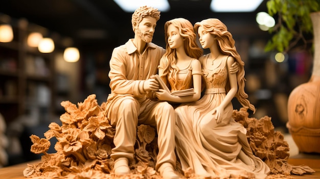 Bellezza e creatività si uniscono nella scultura in argilla dell'amore familiare