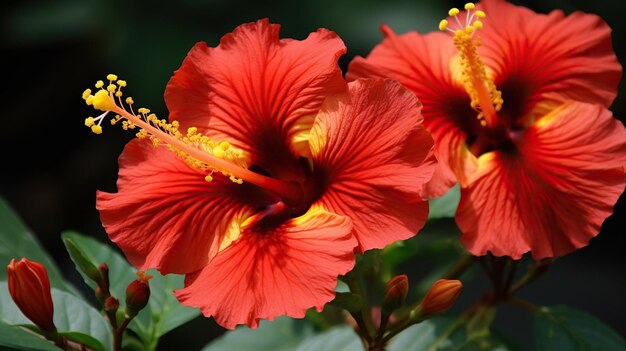 Bellezza esotica Hibiscus hawaiano Hibiscus brackenridgei Fiori tropicali in eleganza