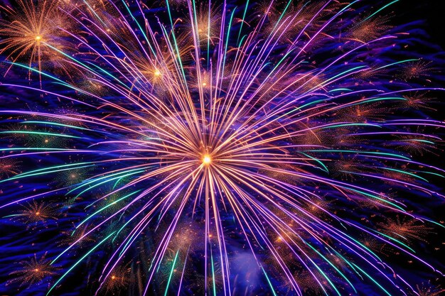 Bellezza esplosiva come esplosioni vibranti di fuochi d'artificio IA generativa