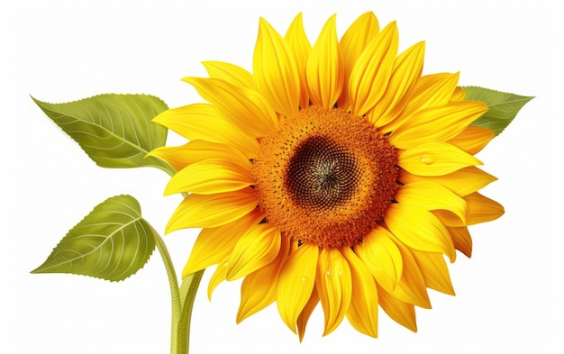 Bellezza floreale girasole su sfondo bianco o PNG trasparente