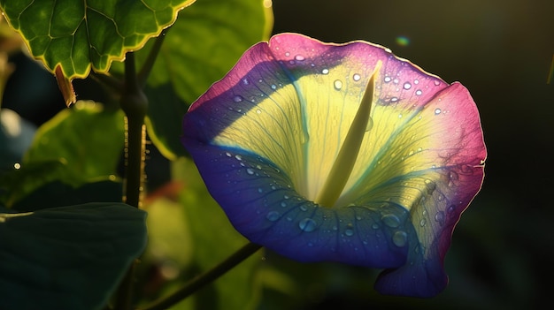 Bellezza iridescente di una gloria mattutina generata dall'IA