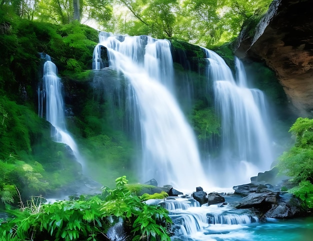 bellezza mozzafiato di una serie di cascate