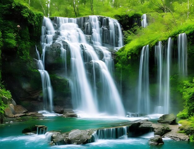 bellezza mozzafiato di una serie di cascate