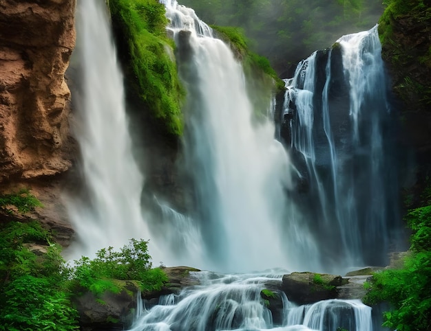 bellezza mozzafiato di una serie di cascate