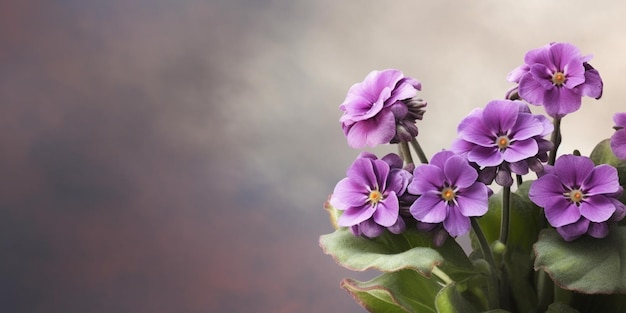 Bellezza primula fiore giardino decorazione copia spazio sfocato sfondo generativa AI