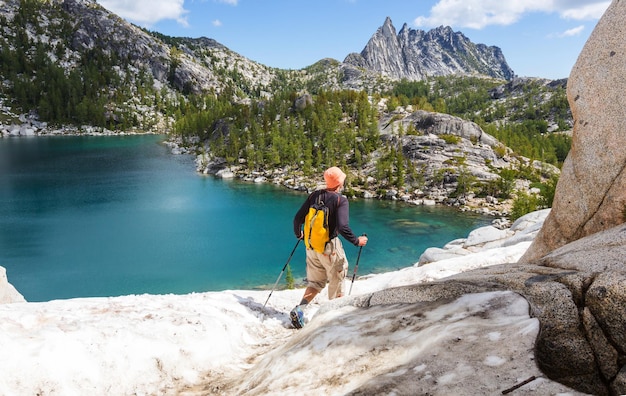 Bellissima area selvaggia dei laghi alpini a Washington, USA