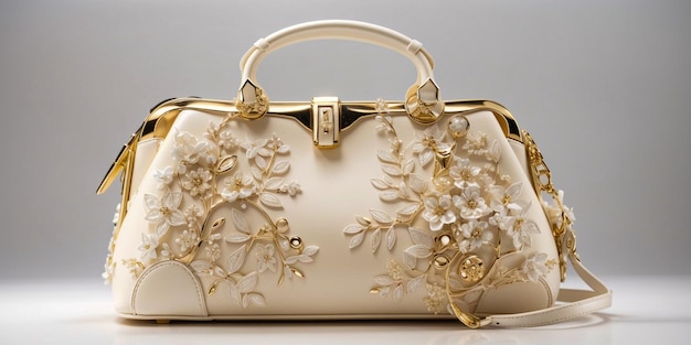 Bellissima borsa color crema, elegante e alla moda