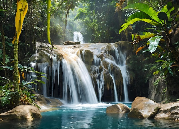 bellissima cascata nella giungla della Costa Rica America centrale