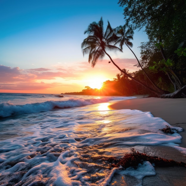 Bellissima costa tropicale dell'oceano deserta