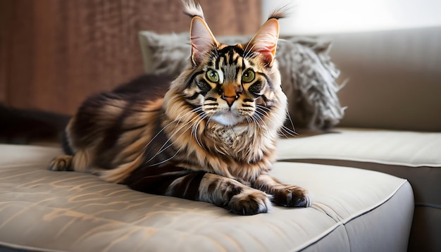 Bellissima foto del gatto Mainecoon