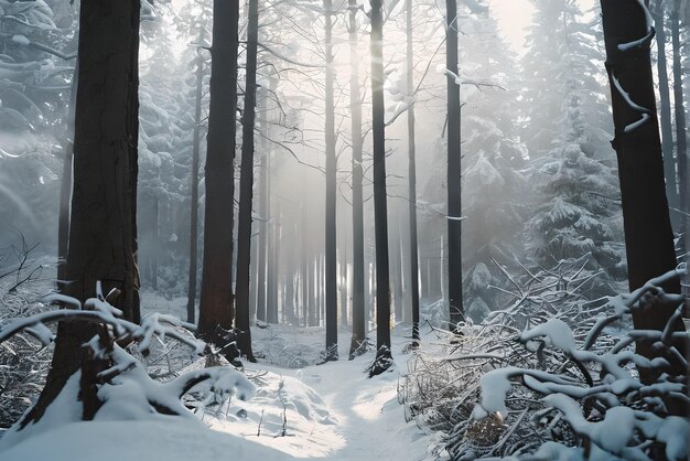 Bellissima fotografia a tema paesaggi invernali