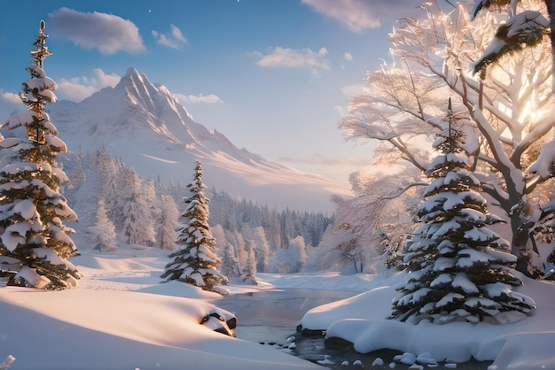 Bellissima fotografia a tema paesaggi invernali