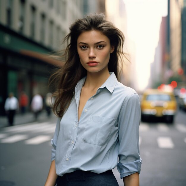 bellissima giovane modella per le strade di New York